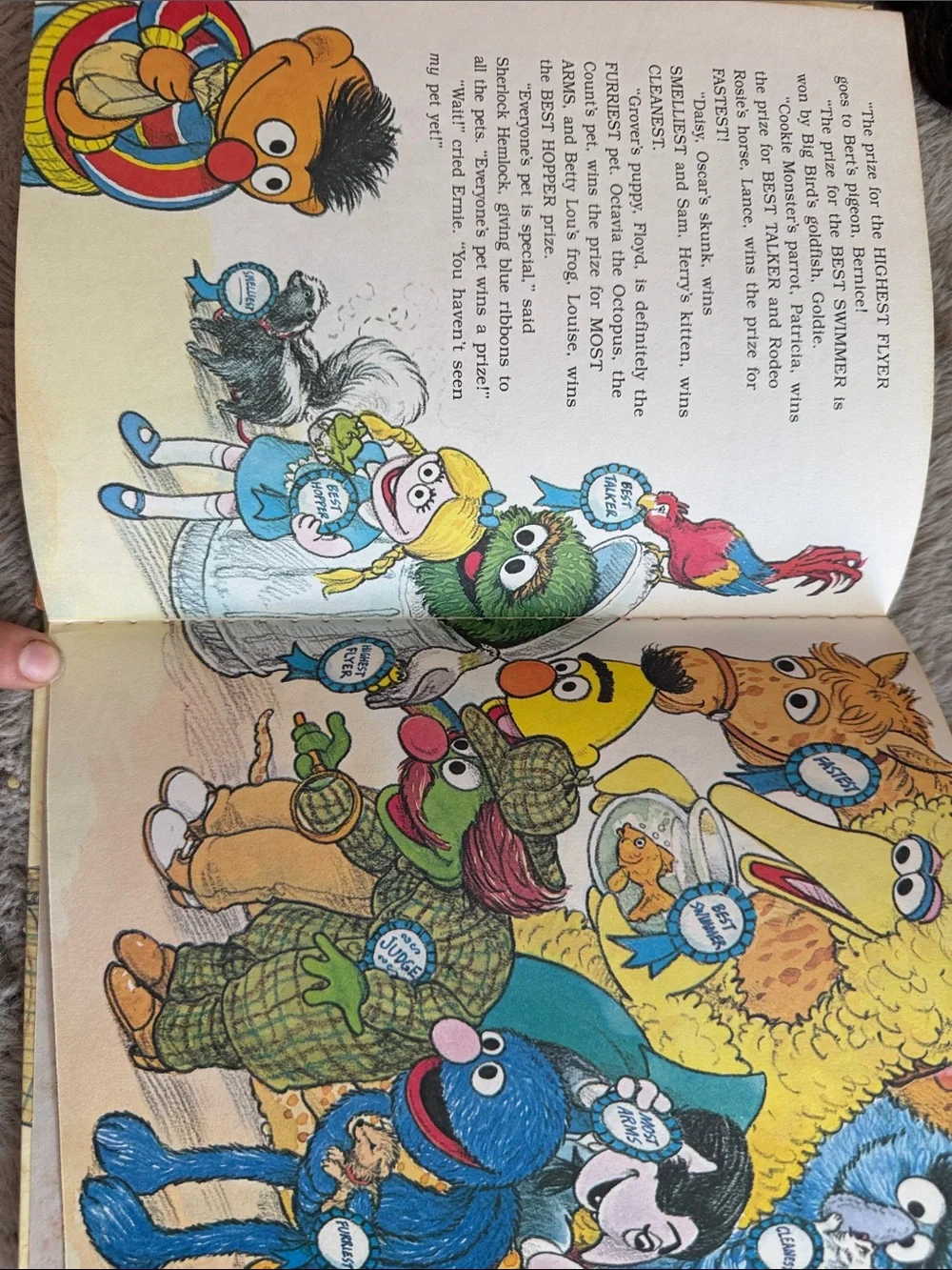 Vintage 1980 The Sesame Street Pet Show Storybook Hardcover Picture Book & Bonus
